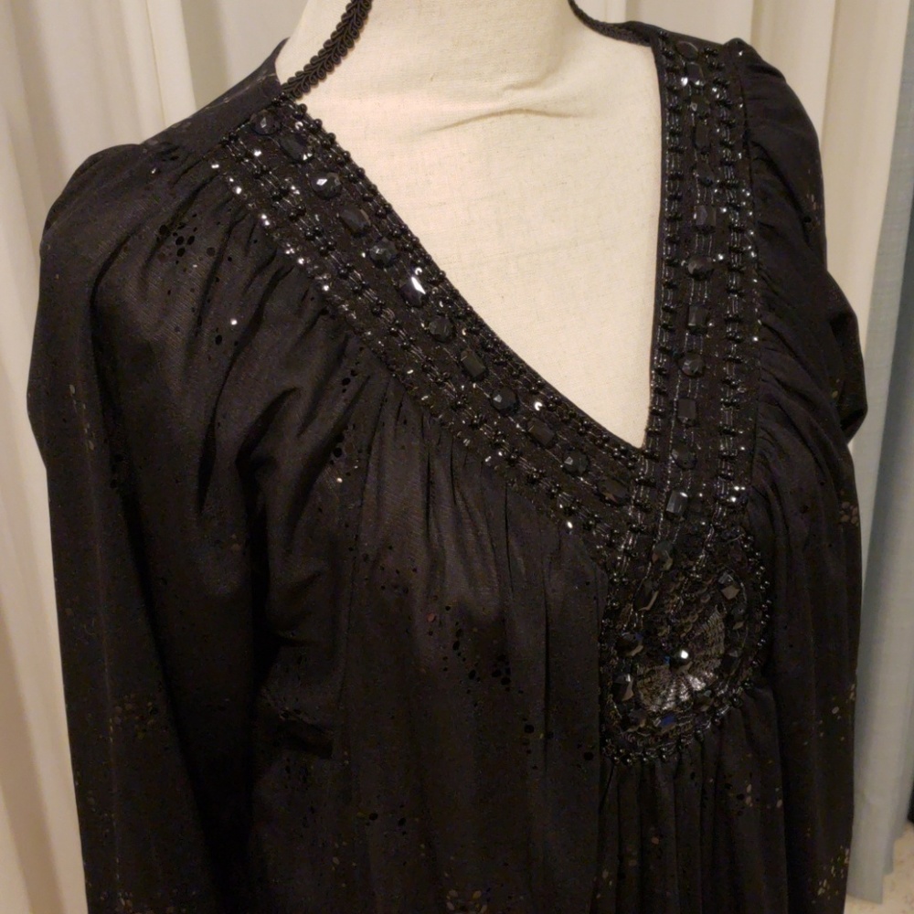 Black Sequin Blouse